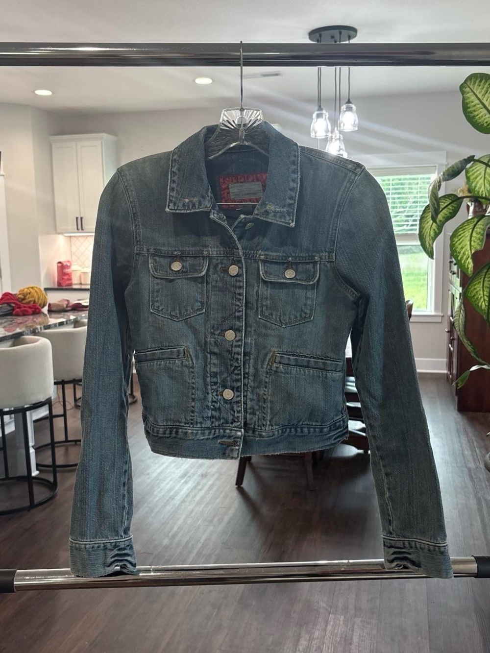 Vintage Abercrombie & Fitch distressed denim jacket
